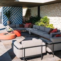 Modular sofa / contemporary / garden / gray