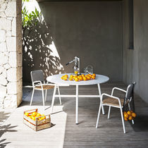 Contemporary dining table / teak / porcelain...