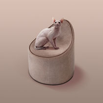 Contemporary armchair / fabric / low-density...