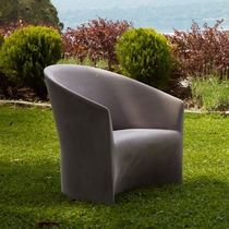 Contemporary armchair / fabric / pine /...