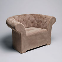 Chesterfield armchair / fabric / low-density...