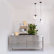 Pendant lamp / metal / glass / contemporary