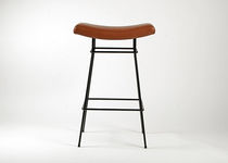 Contemporary bar stool / leather / metal...