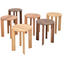 Contemporary stool / oak / walnut / elm
