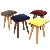 Contemporary stool / oak / walnut / yellow