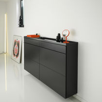 Contemporary shoe rack / painted metal