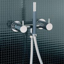 Double-handle shower mixer tap / wall-mounted...