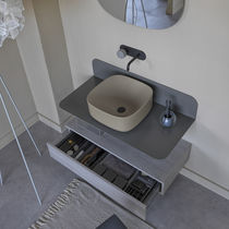 Wall-hung washbasin cabinet / wooden / contemporary...