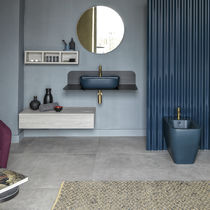 Wall-hung washbasin cabinet / wooden / contemporary...