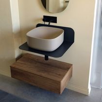 Wall-hung washbasin cabinet / wooden / contemporary...