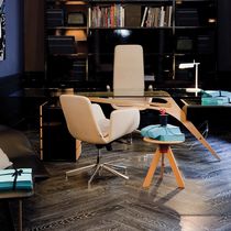Contemporary office chair / fabric / leather...