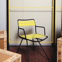 Contemporary chair / polyester / stainless...