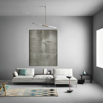 Modular sofa / contemporary / fabric / leather