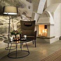 Contemporary armchair / beech / solid wood...