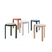 Contemporary stool / ash / lacquered wood...
