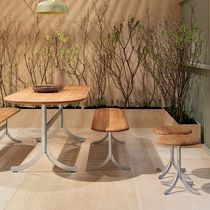 Contemporary bench / galvanized steel /...