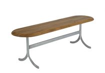 Contemporary bench / galvanized steel /...