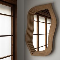 Wall-mounted mirror / contemporary / oak...