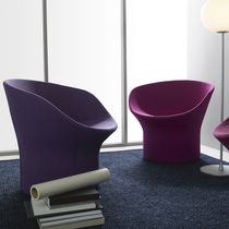Contemporary visitor armchair / fabric /...
