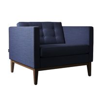 Contemporary armchair / fabric / sled base...