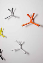 Contemporary coat hook / aluminum / quadruple