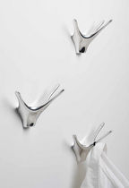 Contemporary coat hook / aluminum / double