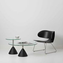 Contemporary coffee table / glass / round...