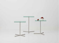 Contemporary side table / glass / tempered...