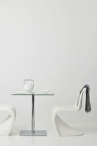 Contemporary bistro table / glass / tempered...