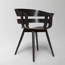Contemporary chair / wooden / metal