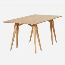 Contemporary table / oak / MDF / solid wood...
