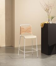 Contemporary bar chair / leather / wood...