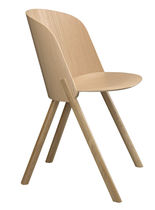Contemporary chair / upholstered / oak /...