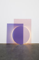 Floor-standing lamp / glass / steel / contemporary