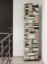 Contemporary bookcase / in lacquered stainless...