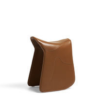Contemporary stool / leather / leather base...
