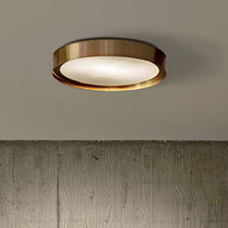 Contemporary ceiling light / round / glass...
