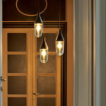 Pendant lamp / contemporary / metal / glass
