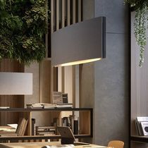 Pendant lamp / aluminum / fabric / MDF