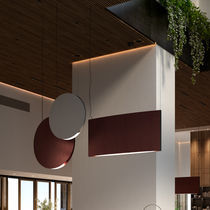 Pendant lamp / aluminum / fabric / MDF