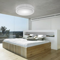 Contemporary ceiling light / round / polyester...