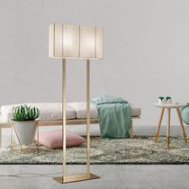 Floor-standing lamp / metal / silk / contemporary