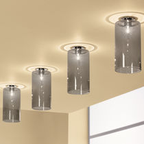 Contemporary ceiling light / round / glass...