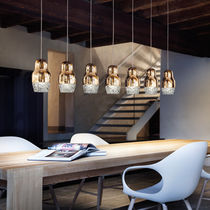 Pendant lamp / aluminum / glass / contemporary