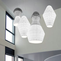 Pendant lamp / metal / fabric / contemporary
