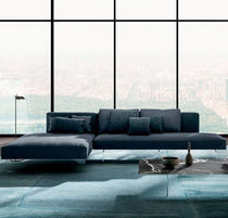 Modular sofa / contemporary / fabric / glass