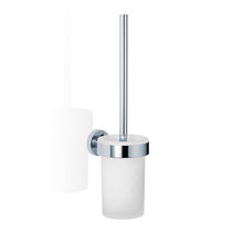 Chrome-plated brass toilet brush / wall-mounted