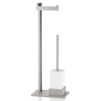 Chrome-plated brass toilet brush / floor