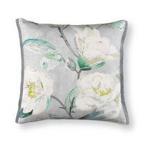 Square cushion / floral / linen / multi-color