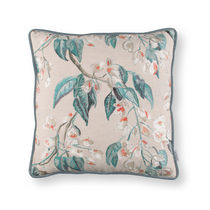 Square cushion / floral / cotton / linen